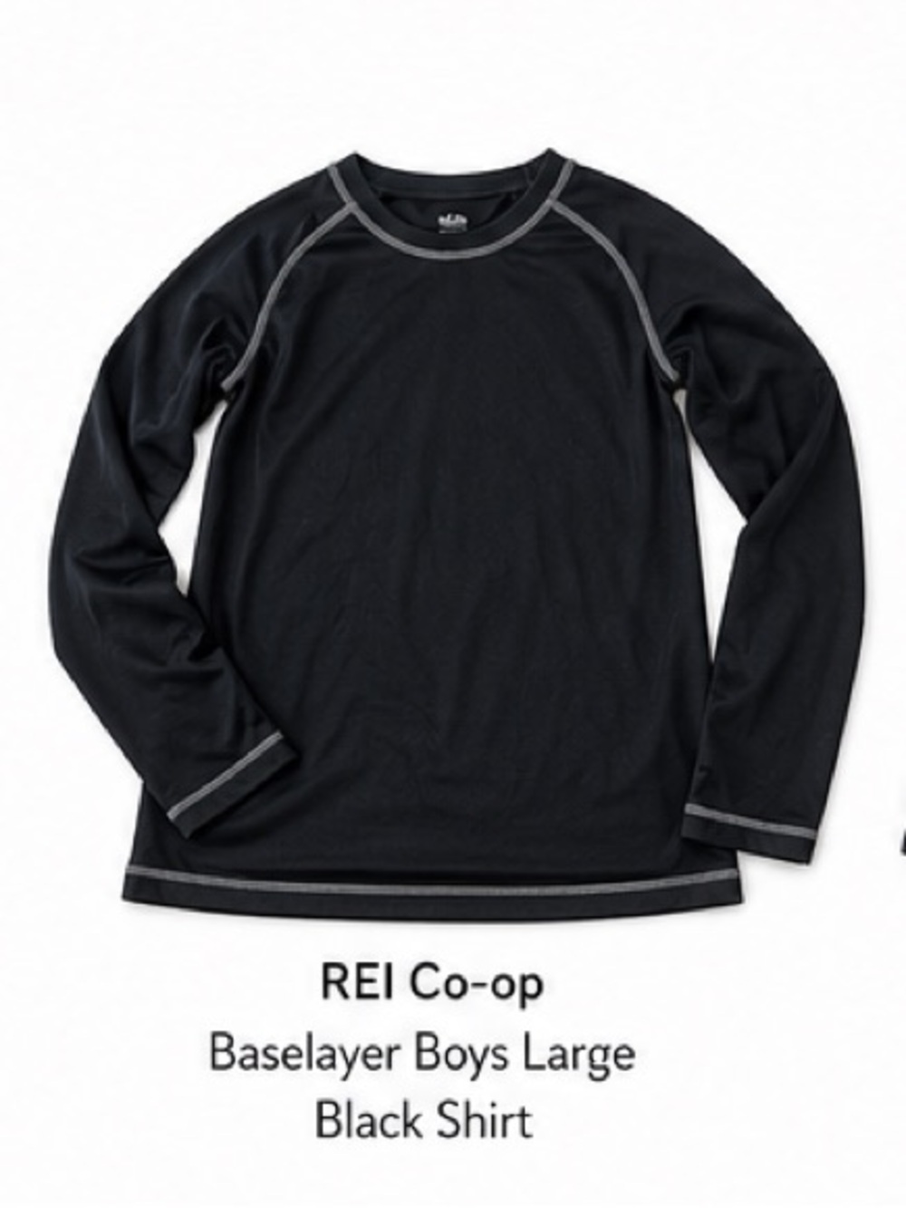 REI Co-op Baselayer Boys Large Black Shirt
